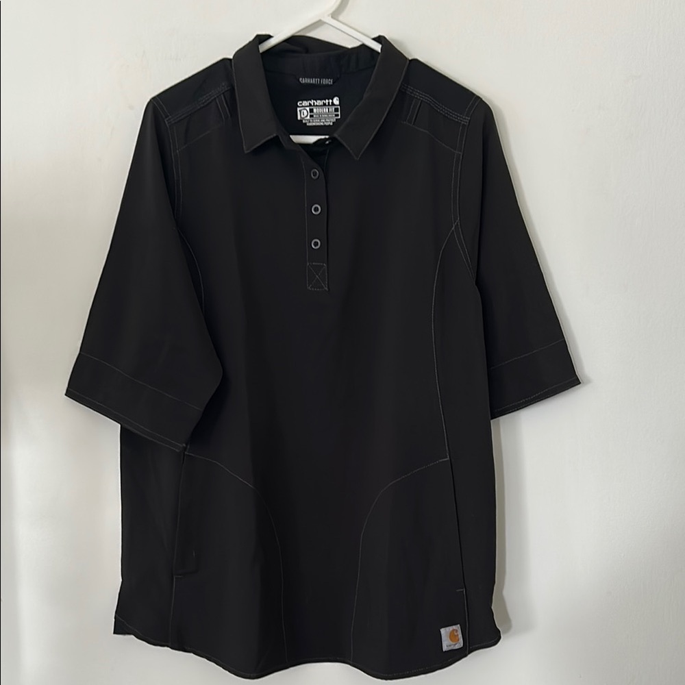 Carhartt Force Collared Scrub Top Gray Modern Fit size L